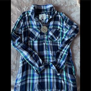 Flannel Shirt dress with tag still attached
